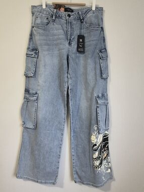 Ed Hardy Tiger Flowers Cargo Jeans